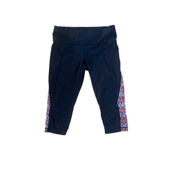 Women's ATHLETA Capri Leggings Black and Multicolor SZ M - Picture 1 of 5